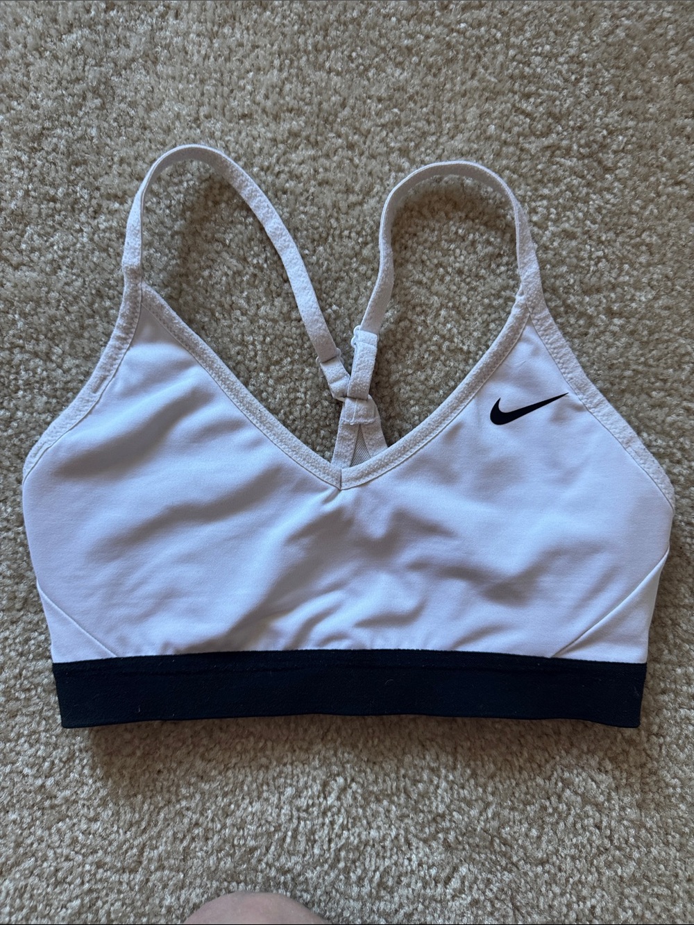 Nike White Sports Bra Size Small